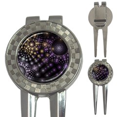 Fractal Spheres Glitter Design 3-in-1 Golf Divots by Pakrebo