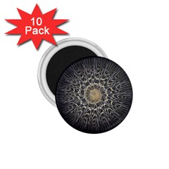 Fractal Mandala Feathers Grey 1 75  Magnets (10 Pack)  by Pakrebo