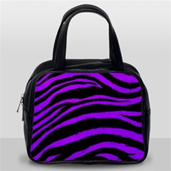 Purple Zebra Classic Handbag (one Side) by ArtistRoseanneJones