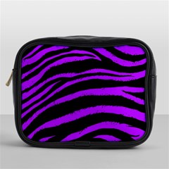 Purple Zebra Mini Toiletries Bag (one Side) by ArtistRoseanneJones