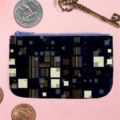 Blocks Pattern Rainbow Texture Large Coin Purse by Pakrebo