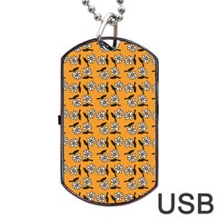 Daisy Orange Dog Tag Usb Flash (two Sides) by snowwhitegirl