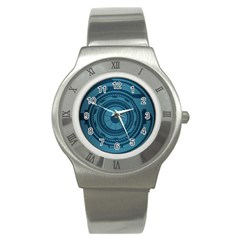 Technology Background Binary Stainless Steel Watch by Pakrebo