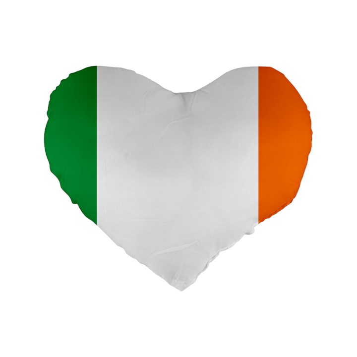 Ireland Flag Irish Flag Standard 16  Premium Flano Heart Shape Cushions