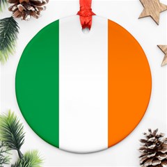 Flag Of Ireland Irish Flag Round Ornament (two Sides) by FlagGallery