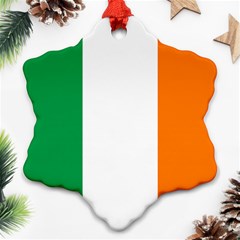 Flag Of Ireland Irish Flag Snowflake Ornament (two Sides) by FlagGallery