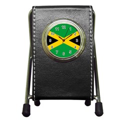 Jamaica Flag Pen Holder Desk Clock by FlagGallery