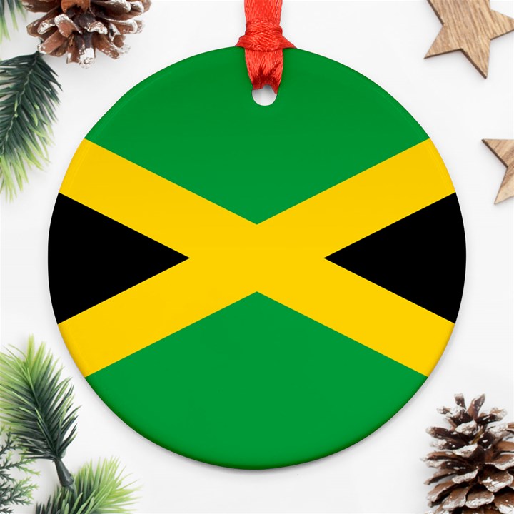 Jamaica Flag Round Ornament (Two Sides)