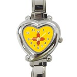 New Mexico Flag Heart Italian Charm Watch Front