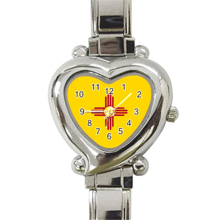 New Mexico Flag Heart Italian Charm Watch