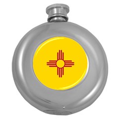 New Mexico Flag Round Hip Flask (5 Oz) by FlagGallery