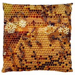 Bees Nature Animals Honeycomb Large Cushion Case (one Side) by Pakrebo