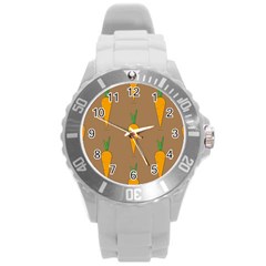 Healthy Fresh Carrot Round Plastic Sport Watch (l) by HermanTelo