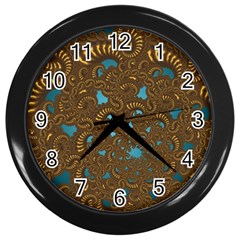 Fractal Abstract Wall Clock (black) by Bajindul