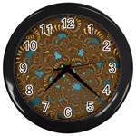 Fractal Abstract Wall Clock (Black) Front