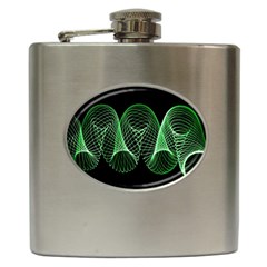 Abstract Desktop Background Green Hip Flask (6 Oz) by Pakrebo