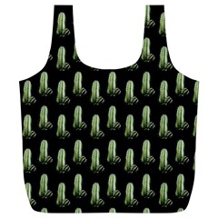 Cactus Black Pattern Full Print Recycle Bag (xl) by snowwhitegirl