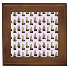 Cactus Pink Pattern Framed Tiles by snowwhitegirl