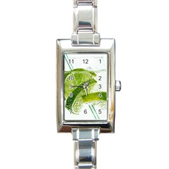 Lime Club Soda Drink Cocktail Rectangle Italian Charm Watch by Pakrebo