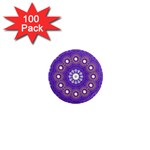 Mandala Abstract Design Pattern Blue 1  Mini Magnets (100 pack)  Front