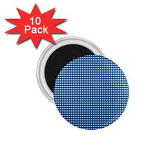 Gingham Plaid Fabric Pattern Blue 1 75  Magnets (10 Pack)  by HermanTelo