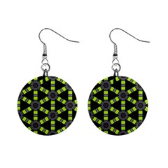 Backgrounds Green Grey Lines Mini Button Earrings by HermanTelo