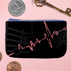 Music Wallpaper Heartbeat Melody Large Coin Purse by HermanTelo