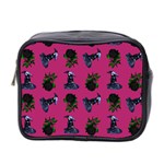 Gothic Girl Rose Pink Pattern Mini Toiletries Bag (Two Sides) Front