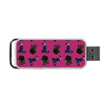 Gothic Girl Rose Pink Pattern Portable USB Flash (Two Sides) Back