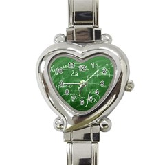 Mathematics Green Heart Italian Charm Watch by snowwhitegirl