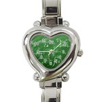 Mathematics Green Heart Italian Charm Watch Front