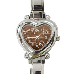 Mathematics Brown Heart Italian Charm Watch by snowwhitegirl