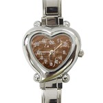 Mathematics Brown Heart Italian Charm Watch Front