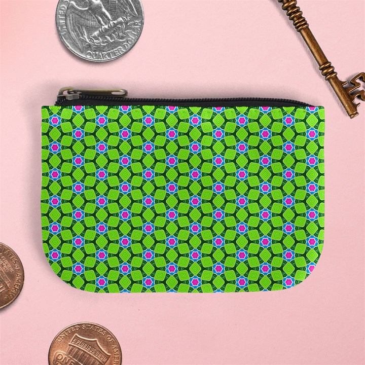 Pattern Green Mini Coin Purse