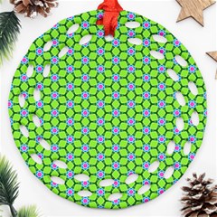 Pattern Green Ornament (round Filigree) by Mariart