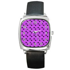 Purple Eyes Square Metal Watch by snowwhitegirl