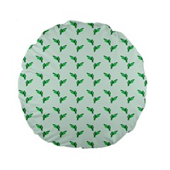 Green Parrot Pattern Standard 15  Premium Flano Round Cushions by snowwhitegirl