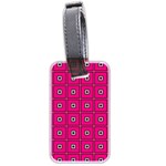 Pink Pattern Squares Luggage Tag (two sides) Back