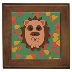 Hedgehog Animal Cute Cartoon Framed Tiles by Sudhe