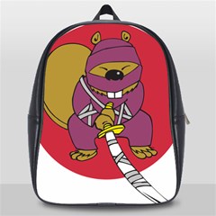 Ninja Beaver Animal Humor Joke School Bag (large) by Sudhe