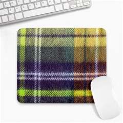 Yellow Plaid Flannel Large Mousepads by snowwhitegirl