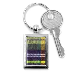 Yellow Plaid Flannel Key Chain (rectangle) by snowwhitegirl