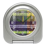 Yellow Plaid Flannel Travel Alarm Clock Front