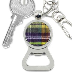 Yellow Plaid Flannel Bottle Opener Key Chain by snowwhitegirl