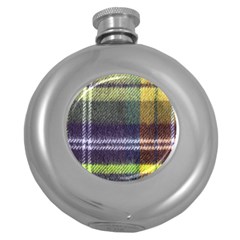 Yellow Plaid Flannel Round Hip Flask (5 Oz) by snowwhitegirl