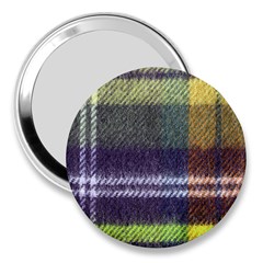 Yellow Plaid Flannel 3  Handbag Mirrors by snowwhitegirl