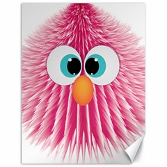 Bird Fluffy Animal Cute Feather Pink Canvas 18  X 24  by Sudhe