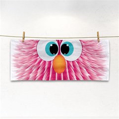 Bird Fluffy Animal Cute Feather Pink Hand Towel by Sudhe