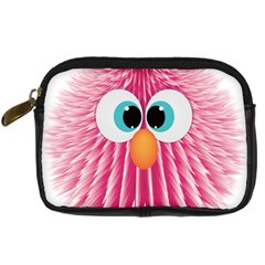 Bird Fluffy Animal Cute Feather Pink Digital Camera Leather Case by Sudhe