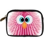 Bird Fluffy Animal Cute Feather Pink Digital Camera Leather Case Front